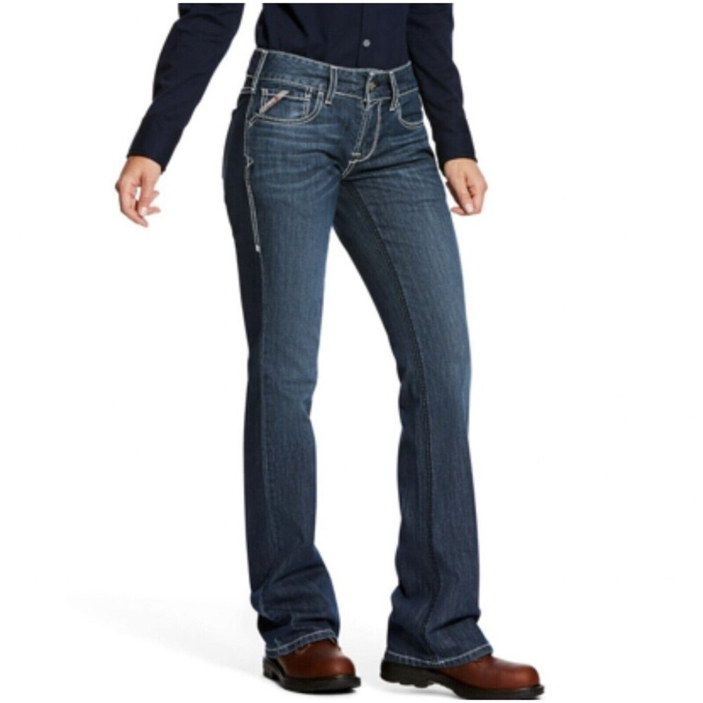 Ariat Work Fire Resistant Cat2 Mid-rise Bootcut Jeans Blue 31S
